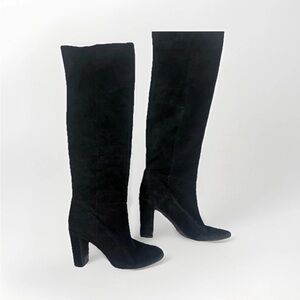 Nine West Over The Knee Snowfallo Upper Leather Suede Black Boots